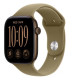 Watch seria 12 GPS+Cellular, koperta 46 mm z aluminium w kolorze ciemnego brązu, pasek sportowy w kolorze oliwki - rozmiar M/L