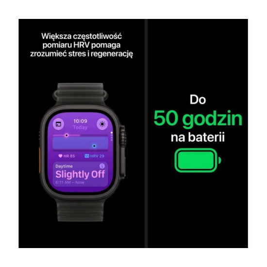 Smartwatch Watch Ultra 4 GPS + Cellular, koperta 49mm z tytanu w kolorze czarnym, opaska Trail w kolorze burgunda - rozmiar M/L