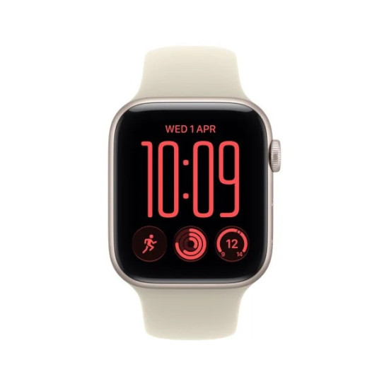 Smartwatch Watch SE 3 GPS, koperta 44mm z aluminium w kolorze księżycowej poświaty, pasek sportowy w kolorze piaskowym - rozmiar S/M
