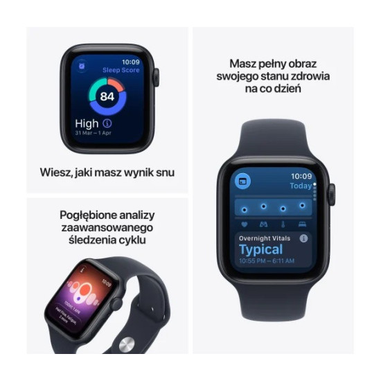 Smartwatch Watch SE 3 GPS, koperta 44mm z aluminium w kolorze księżycowej poświaty, pasek sportowy w kolorze piaskowym - rozmiar M/L