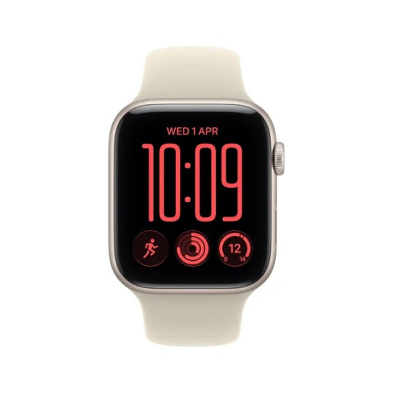 Smartwatch Watch SE 3 GPS + Cellular, koperta 44mm z aluminium w kolorze księżycowej poświaty, pasek sportowy w kolorze piaskowym - rozmiar S/M
