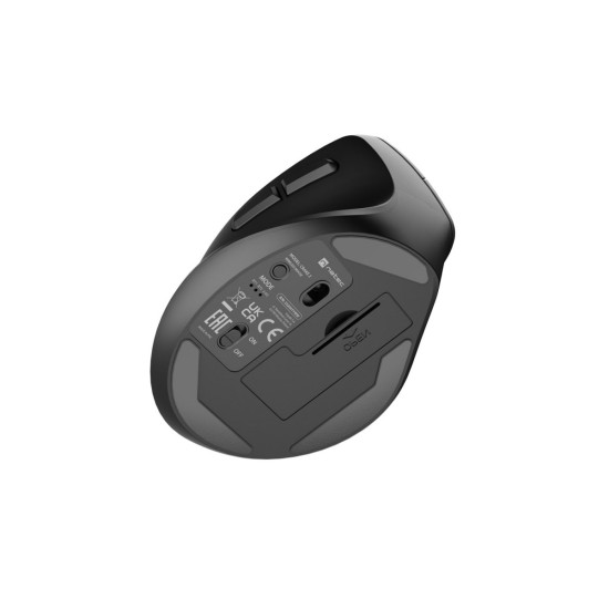 Mysz bezprzewodowa wertykalna Crake 2 2400 DPI Bluetooth 5.2 + 2.4GHz dla leworęcznych Czarna