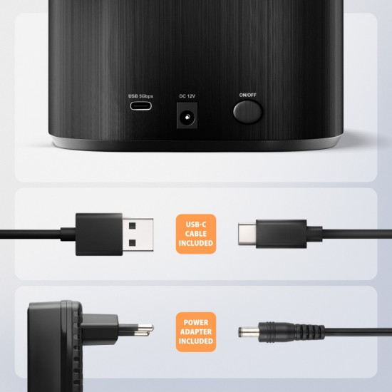 Stacja dokująca, USB 3.2 Gen 1 - 2x SATA 6G 2.5