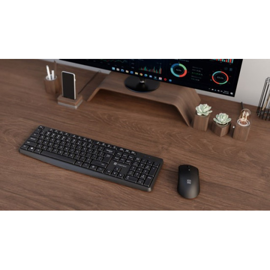 Zestaw 2w1 Squid Plus US czarny klawiatura + mysz laserowa bezprzewodowa 