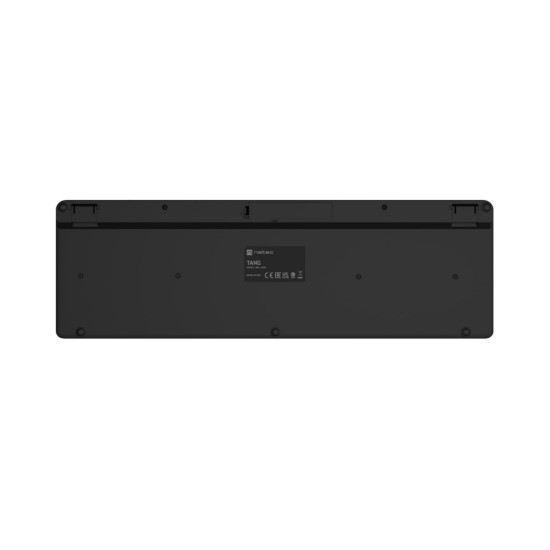 Klawiatura Tang US bezprzewodowa BT + 2.4GHz cicha Slim czarna 