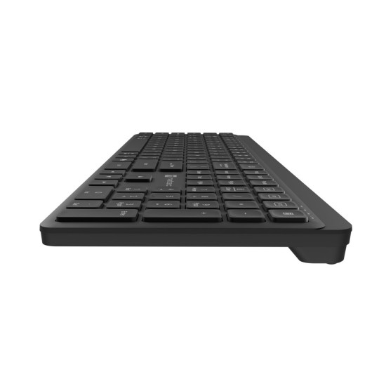 Klawiatura Tang US bezprzewodowa BT + 2.4GHz cicha Slim czarna 