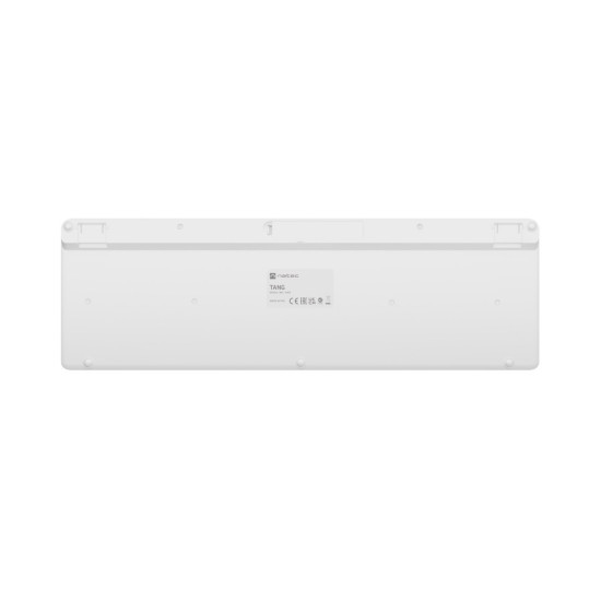 Klawiatura Tang US bezprzewodowa BT + 2.4GHz cicha Slim biała 