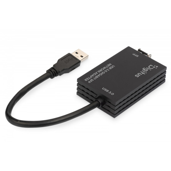 Karta sieciowa USB 3.0 typ A na Gigabit SFP, adapter światłowodowy 1000 Mb/s, moduł SFP sprzedawany osobno