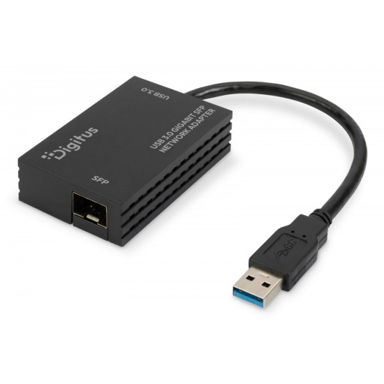 Karta sieciowa USB 3.0 typ A na Gigabit SFP, adapter światłowodowy 1000 Mb/s, moduł SFP sprzedawany osobno
