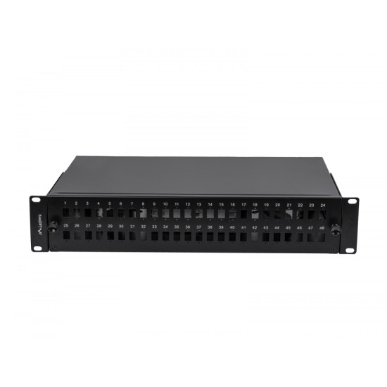 Przełącznica światłowodowa 48XSC Simplex / 48XLC Duplex Rack 19 cali 2U czarna + akcesoria 