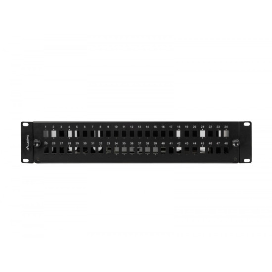 Przełącznica światłowodowa 48XSC Simplex / 48XLC Duplex Rack 19 cali 2U czarna + akcesoria 