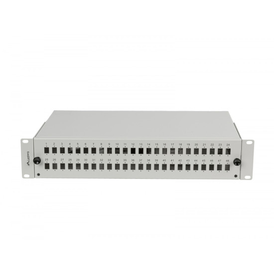Przełącznica światłowodowa 48XSC Simplex / 48XLC Duplex Rack 19 cali 2U Szara + akcesoria 