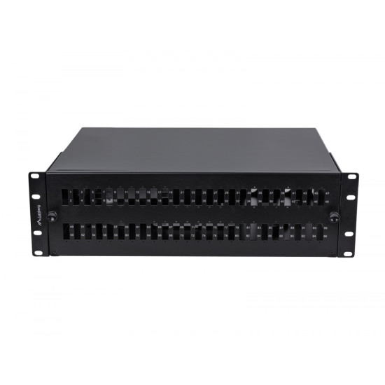 Przełącznica światłowodowa 48XSC Duplex / 48XLC Quad Rack 19 cali 3U czarna + akcesoria 