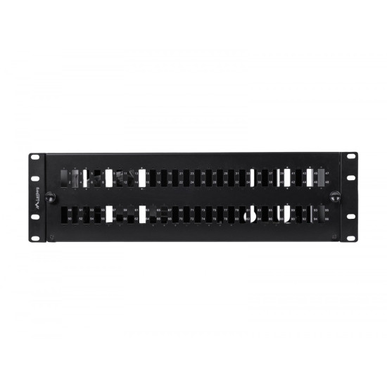 Przełącznica światłowodowa 48XSC Duplex / 48XLC Quad Rack 19 cali 3U czarna + akcesoria 
