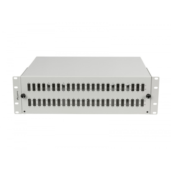 Przełącznica światłowodowa 48XSC Duplex / 48XLC Quad Rack 19 cali 3U szara + akcesoria 