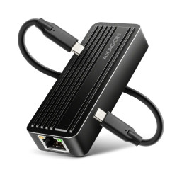 ADE-10GR Karta sieciowa USB-C 10Gbps, port RJ-45 10GbE (10/5/2.5/1G), chipset Realtek RTL8159, Wake-on-LAN, aluminiowa, odłączany kabel 19 cm, czarna