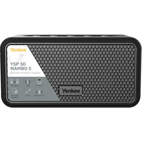 Głośnik RETRO MAMBO S Czarny Moc 20W, IPX4, TWS, BT Aku.4400mAh 