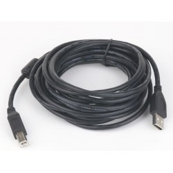 Kabel USB 2.0 typu AB AM-BM 1.8m FERRYT czarny Kabel USB 2.0 typu AB AM-BM 1.8m FERRYT czarny