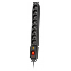 Listwa przeciwprzepięciowa LXARM 810, 3L, PDU, 5,0m, czarna