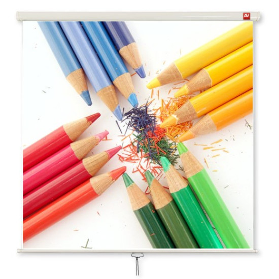 Ekran ścienny ręczny Wall Standard 175, 1:1, 175x175cm, powierzchnia biała, matowa