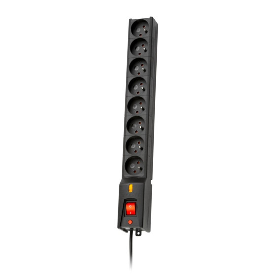 Listwa przeciwprzepięciowa LX 810, 1L, 3,0m, czarna