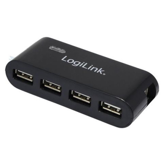 HUB USB 2.0 4-portowy z zasilaczem, czarny