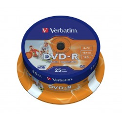 DVD-R 16x 4.7GB 25P CB PRINTABLE 43538
