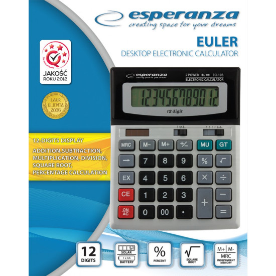 ELEKTRONICZNY KALKULATOR BIURKOWY EULER ECL103 