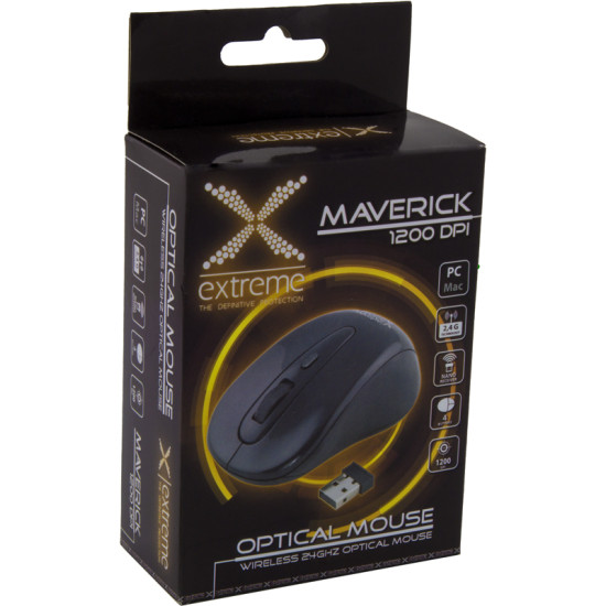 MYSZ BEZPRZEWODOWA OPTYCZNA XM104K MAVERICK 1200DPI / 2,4GHz /   3D / CZARNA 