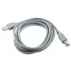 Kabel USB 2.0 typu AB AM-BM 1.8m szary