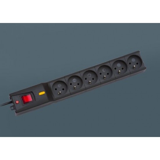 Listwa przeciwprzepięciowa LX 610, 1L, 5,0m, czarna