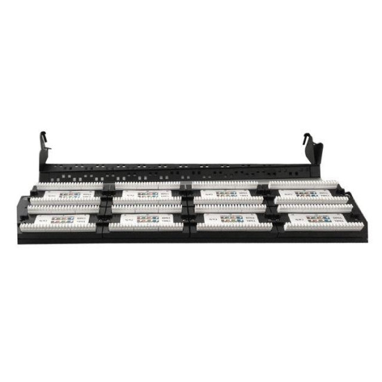 Patch Panel 48 Portów 19' Kat.6 z funkcją organizacji kabli  czarny 