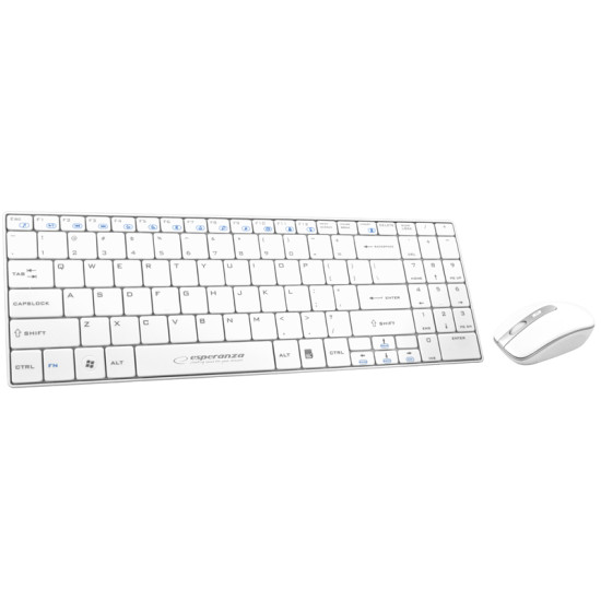 ZESTAW BEZPRZEWODOWY KLAWIATURA SLIM + MYSZ 2,4 GHz EK122W       LIBERTY BIAŁY 