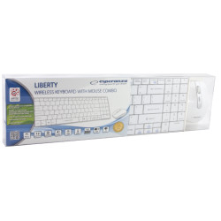 ZESTAW BEZPRZEWODOWY KLAWIATURA SLIM + MYSZ 2,4 GHz EK122W       LIBERTY BIAŁY 