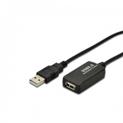 Przedłużacz/Extender USB 2.0 HighSpeed Typ USB A/USB A M/Ż aktywny, czarny 5m Przedłużacz/Extender USB 2.0 HighSpeed Typ USB A/USB A M/Ż aktywny, czarny 5m