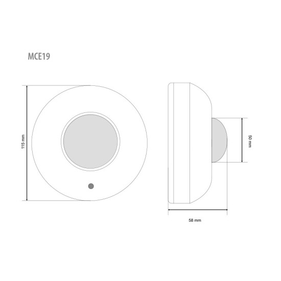 Czujnik ruchu pir sufitowy Energy MCE19 1200W zasięg 6m