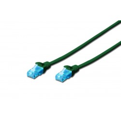 Patch cord U/UTP kat.5e PVC 3m Zielony 