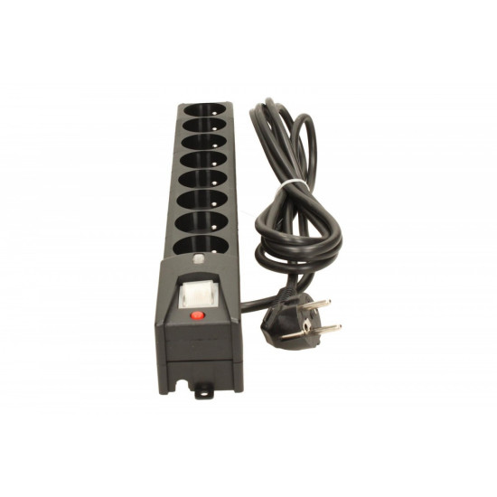 Listwa przeciwprzepięciowa LXA 816, 3L, 3,0m, czarna