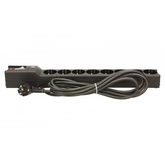 Listwa przeciwprzepięciowa LXA 816, 3L, 3,0m, czarna