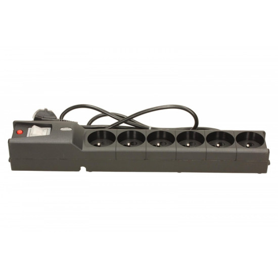 Listwa przeciwprzepięciowa LX 610, 1L, 1.5m, czarna