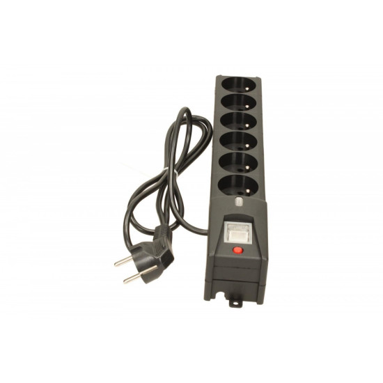 Listwa przeciwprzepięciowa LX 610, 1L, 1.5m, czarna