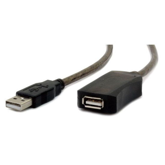 Przedłużacz USB 2.0 typu AM-AF 5m aktywny czarny 