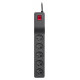 Listwa przeciwprzepięciowa ZX 510, 1L, 1,0m, czarna