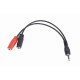 Adapter Jack Mini 4-Pin(M)->2x Jack Mini(F) 20cm 