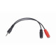 Adapter Jack Mini 4-Pin(M)->2x Jack Mini(F) 20cm 