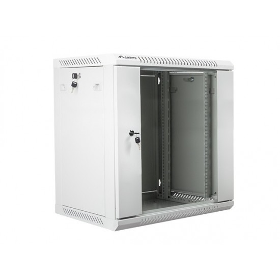 Szafa instalacyjna wisząca 19' 12U 600X450mm szara (drzwi       szklane)