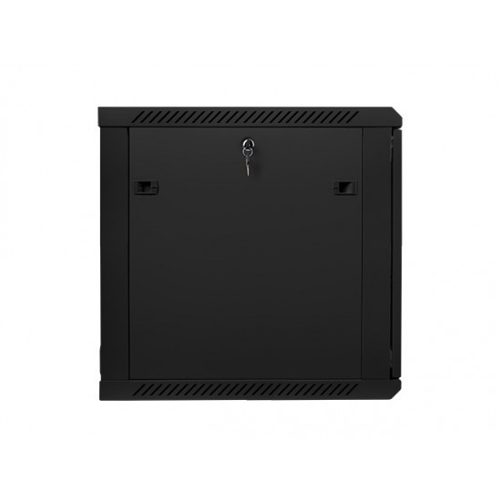 Szafa instalacyjna wisząca 19' 12U 600X600mm czarna (drzwi      szklane)