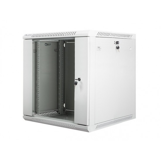 Szafa instalacyjna wisząca 19' 12U 600X600mm szara (drzwi       szklane)