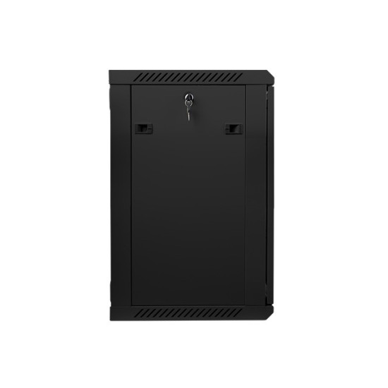 Szafa instalacyjna wisząca 19' 15U 600X450mm czarna (drzwi      szklane)
