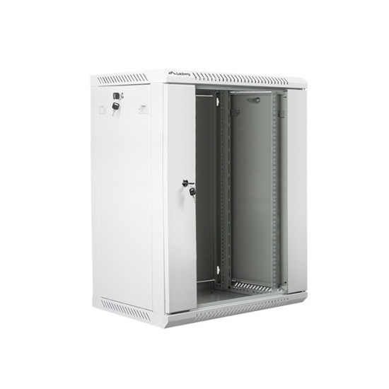 Szafa instalacyjna wisząca 19' 15U 600X450mm szara (drzwi       szklane)